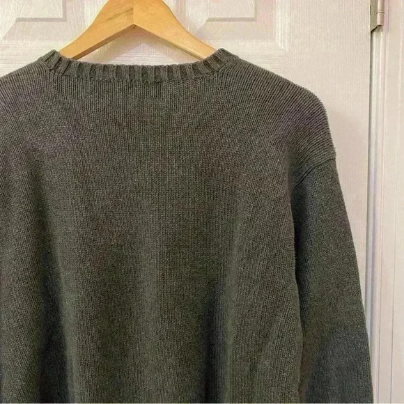 Polo Ralph Lauren 100% Cotton Dark Grey Sweater Navy Pony Size L - Picture 6 of 8